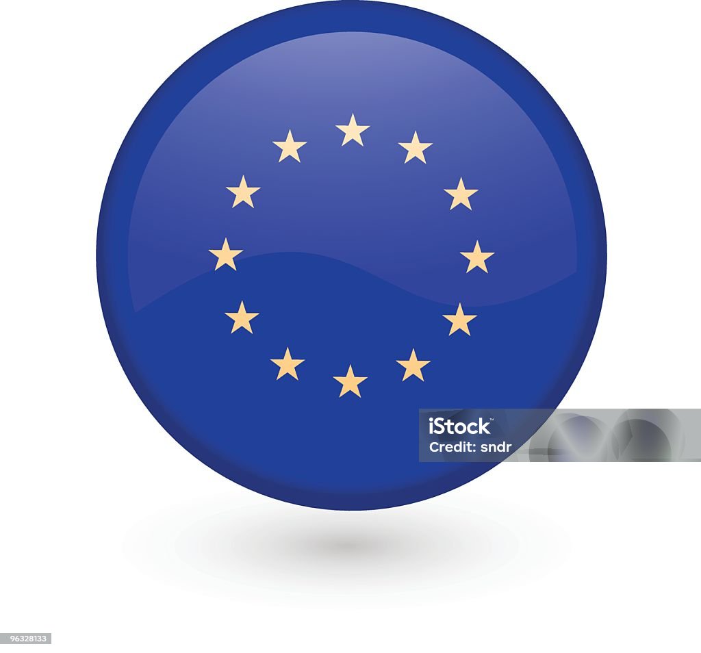 Botão de vetor da União Europeia - Vetor de Azul royalty-free