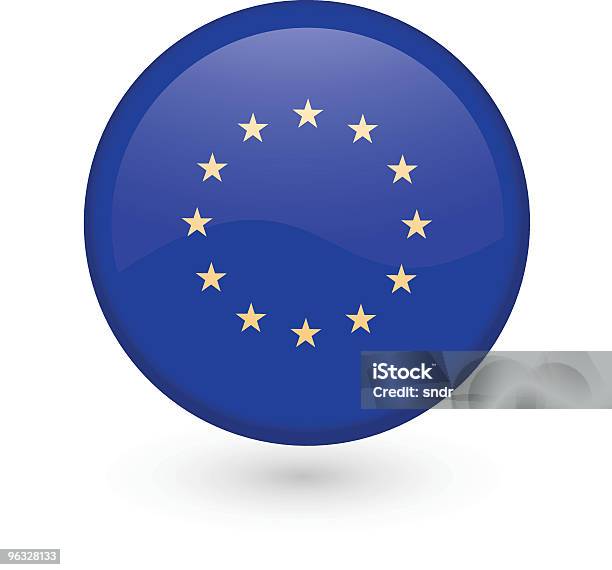 Vetores de Botão De Vetor Da União Europeia e mais imagens de Azul - Azul, Bandeira, Bandeira da Comunidade Européia