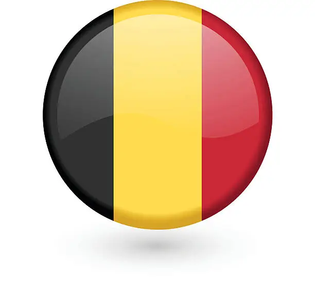 Vector illustration of Belgian flag vector button
