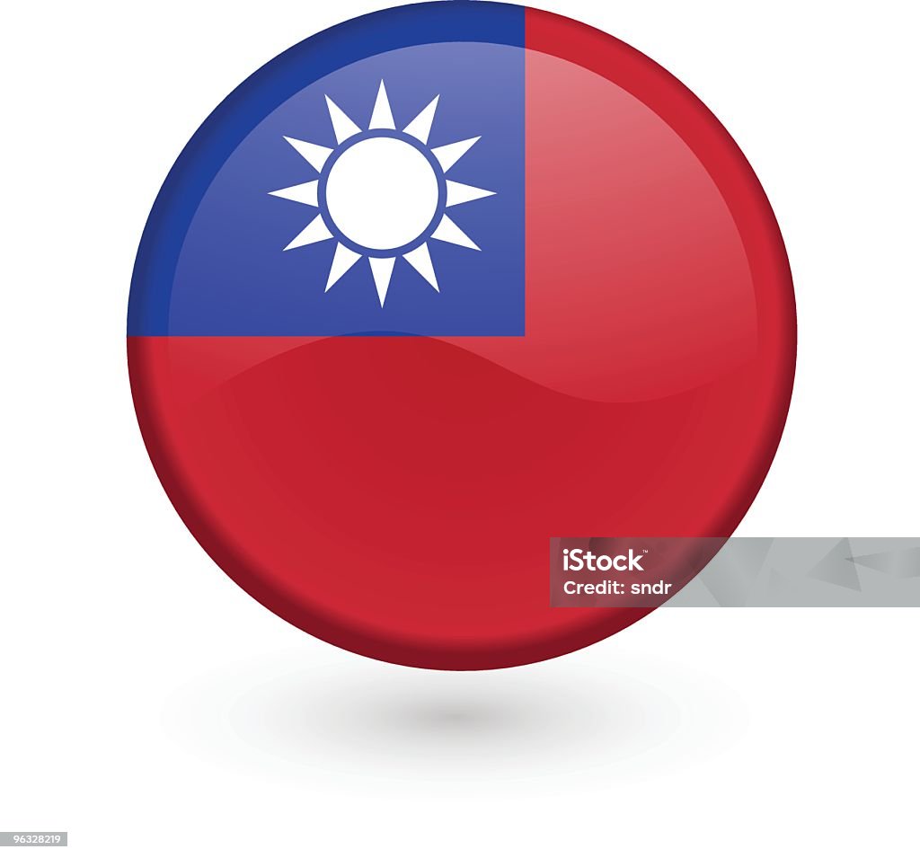 Botão de vetor Bandeira de Taiwan - Vetor de Bandeira de Taiwan royalty-free