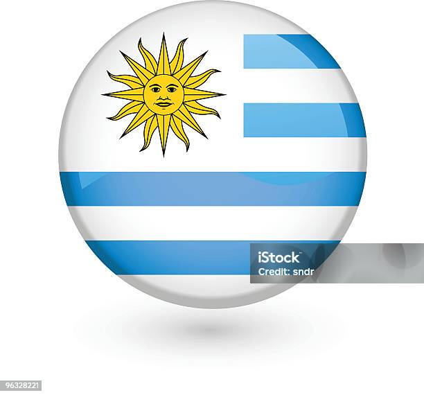 Uruguayische Flagge Vektorschaltfläche Stock Vektor Art und mehr Bilder von Abzeichen - Abzeichen, Blau, Farbbild