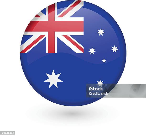 Botão De Bandeira Australiana Vetor - Arte vetorial de stock e mais imagens de Austrália - Austrália, Bandeira Australiana, Bandeira Nacional