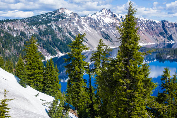 istock Crater Lake snow and reflections 963283084
