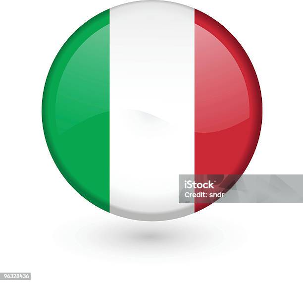 Ilustración de Bandera Italiana Vector Botón y más Vectores Libres de Derechos de Bandera - Bandera, Bandera Italiana, Bandera nacional