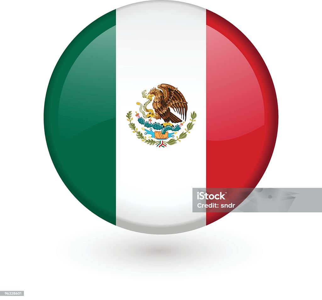 Vettore di pulsante Bandiera del Messico - arte vettoriale royalty-free di Bandiera del Messico
