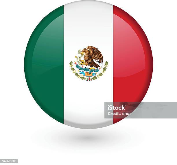 Vettore Di Pulsante Bandiera Del Messico - Immagini vettoriali stock e altre immagini di Bandiera del Messico - Bandiera del Messico, Vettoriale, America Latina