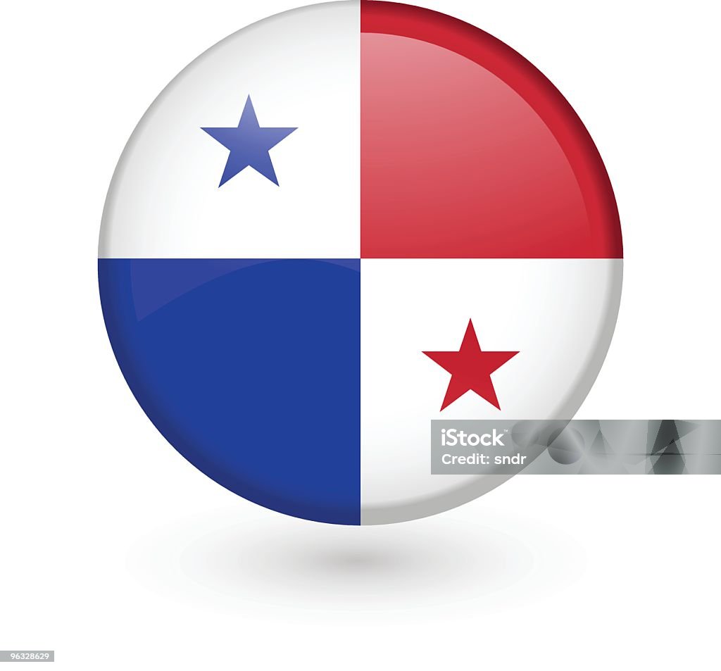 Bandera panameña vector botón - arte vectorial de Ciudad de Panamá - Panamá libre de derechos