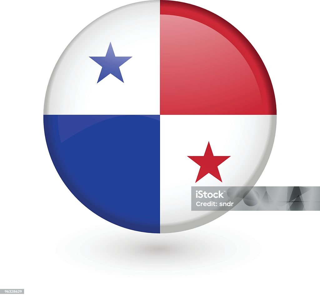 Панамский флаг вектор �Кнопка - Векторная графика Город Панама - Панама роялти-фри