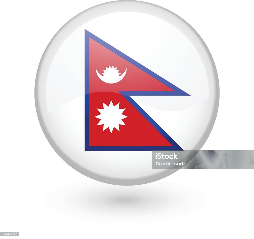 Nepalese vettore di pulsante bandiera - arte vettoriale royalty-free di Badge