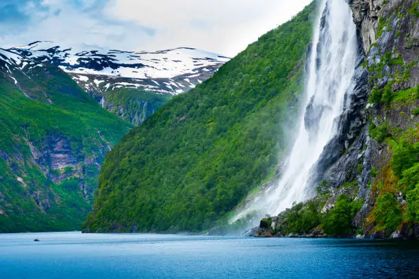 Gjerdefossen waterfall, geirangerfjord, Norway