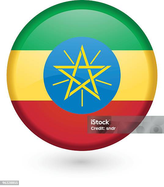 Äthiopien Flagge Vektorschaltfläche Stock Vektor Art und mehr Bilder von Abzeichen - Abzeichen, Addis Abeba, Afrika