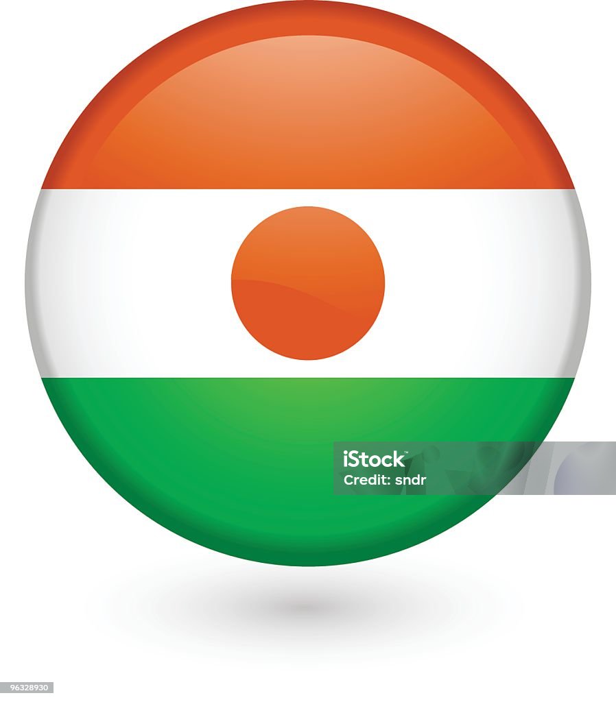 Vetor de botão de bandeira do Rio Níger - Royalty-free Bandeira arte vetorial