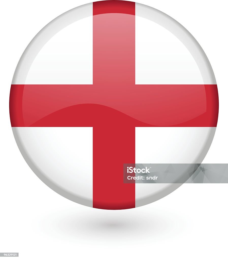 Bandera inglesa botón - arte vectorial de Bandera inglesa libre de derechos