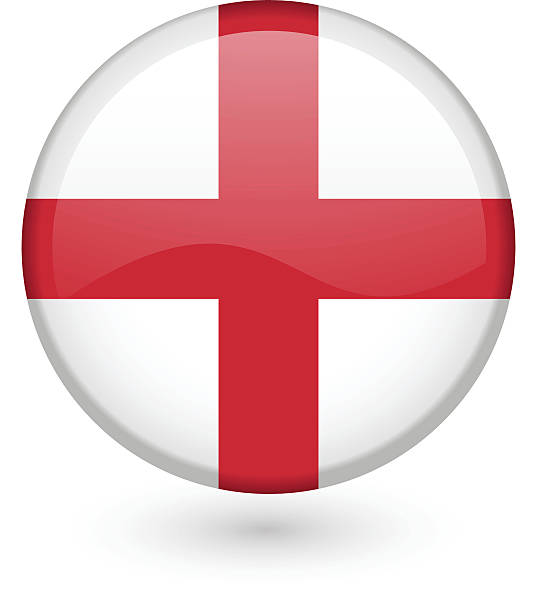 English flag button vector art illustration
