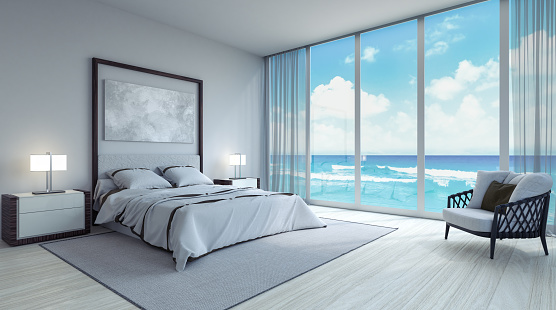 Modern bedroom interior design 3d Render 3d illustration