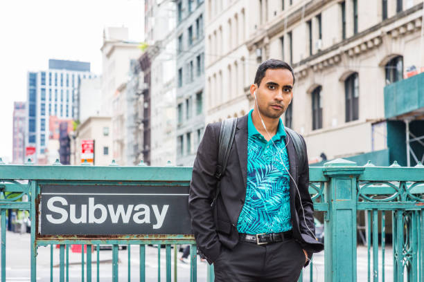 Young Hispanic American Man traveling in New York