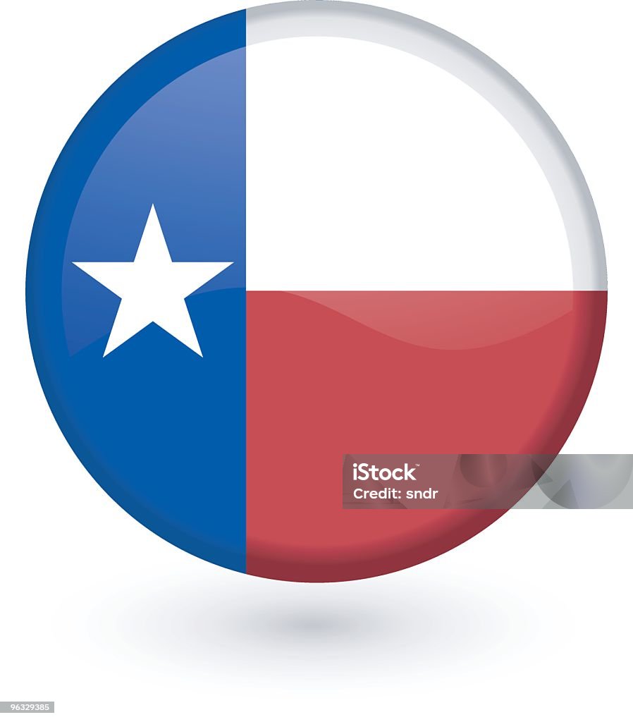 テキサス州旗ボタン - アイコンのロイヤリティフリーベクトルアート