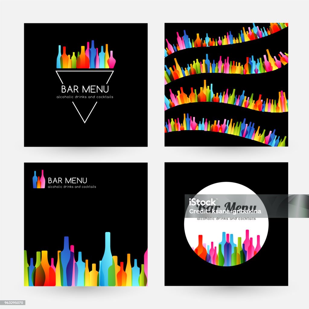 Main Bars Label Bar Menu Design Collection Card Label Badge And Curve Border Stock ...