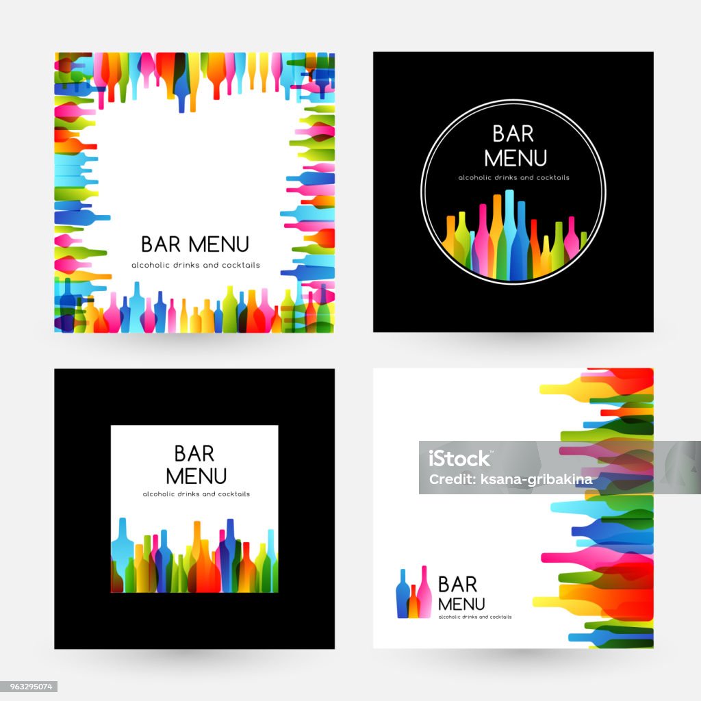 Bar Menu Design Collection Frame Card And Labels Stock Illustration ...