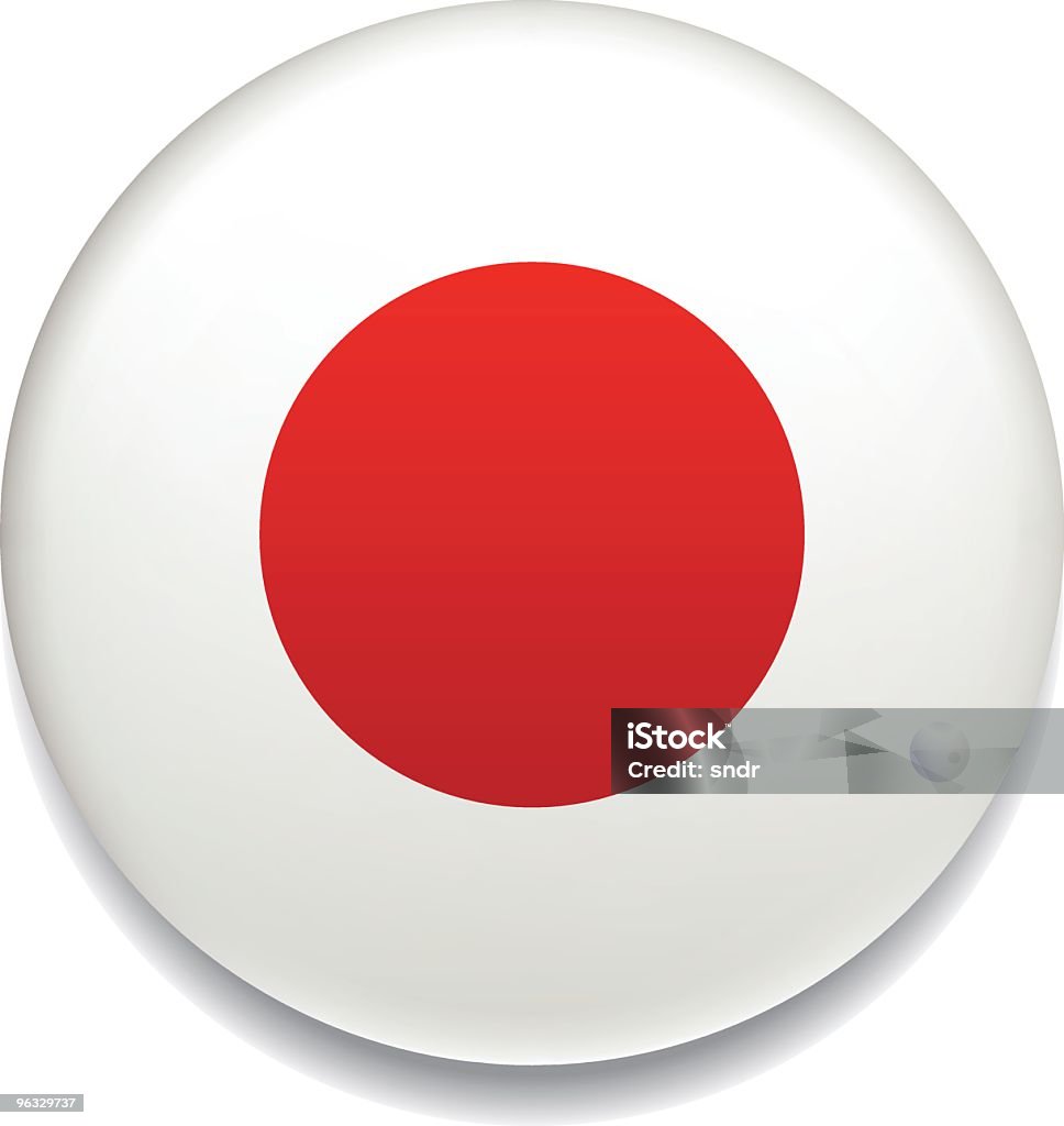 Bandera japonesa vector botón - arte vectorial de Insignia - Accesorio personal libre de derechos