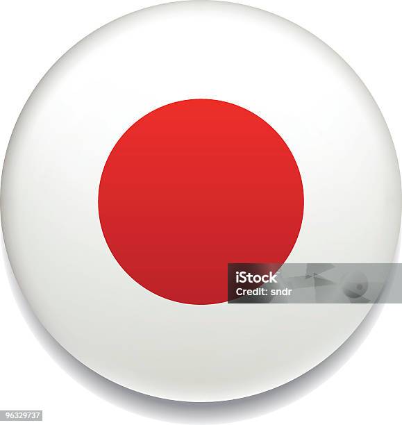 Ilustración de Bandera Japonesa Vector Botón y más Vectores Libres de Derechos de Insignia - Accesorio personal - Insignia - Accesorio personal, Solapa, Bandera japonesa
