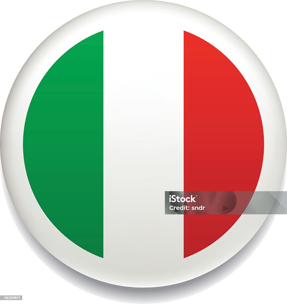 Bandera italiana vector botón - arte vectorial de Bandera libre de derechos