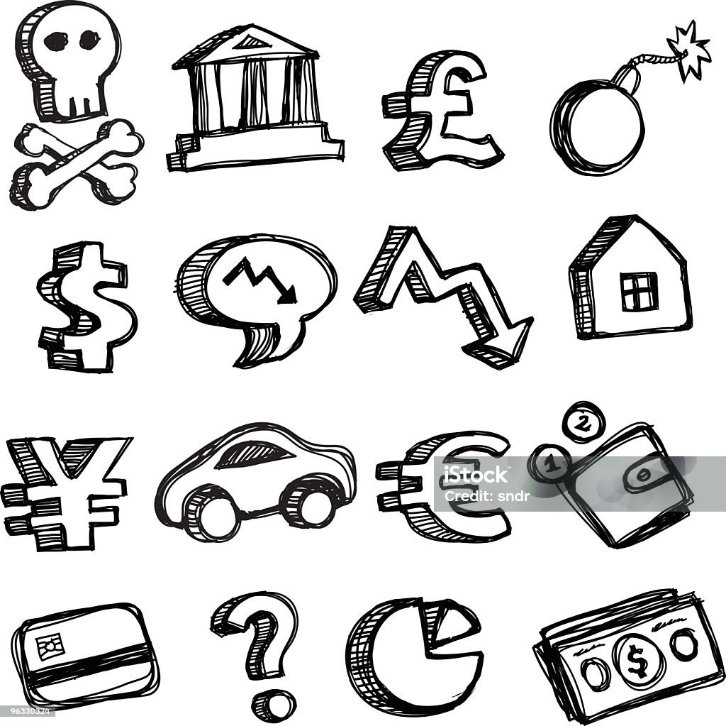 Crisis icons  Drawing - Art Product stock vector