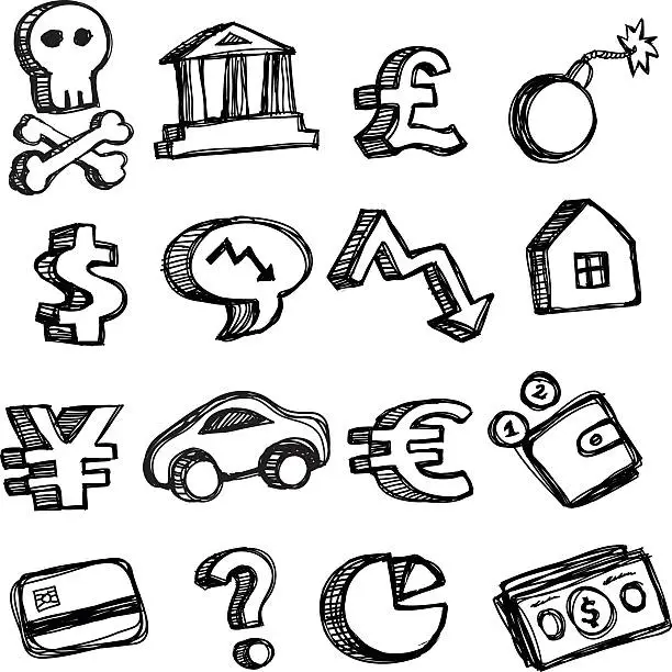 Vector illustration of Crisis icons