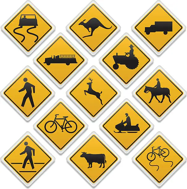 Vector illustration of Road signs