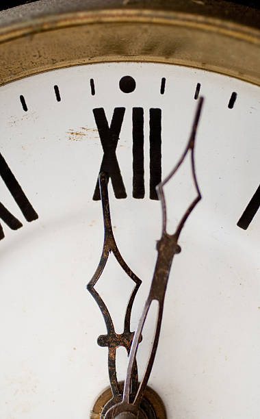 Antique clockface  color image roman numeral rusty time stock pictures, royalty-free photos & images