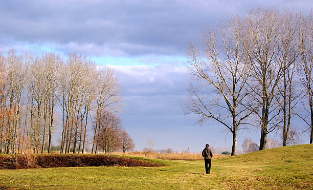 Man in nature stock photo