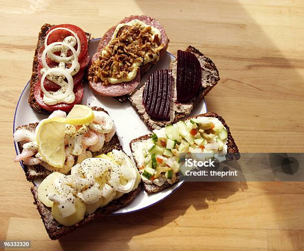 Traditional Danish Lunch Stock Photo - Download Image Now - Denmark, Open Faced Sandwich, Salami