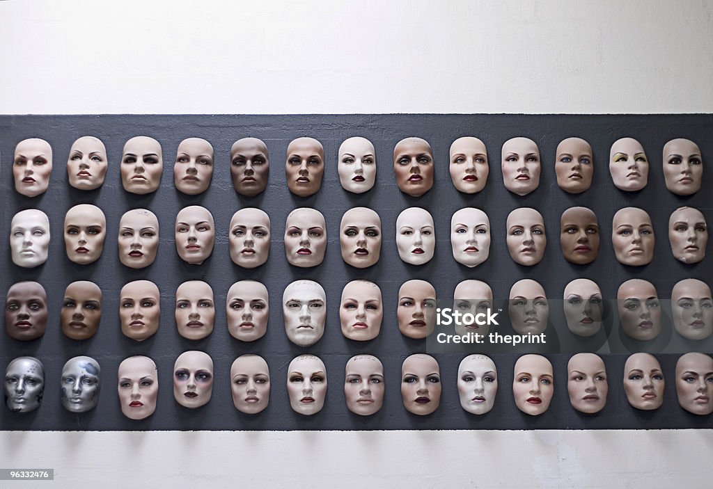 Wall of faces  Individuality Stock Photo