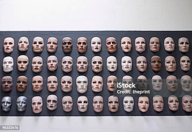 Wall Of Faces Stock Photo - Download Image Now - Individuality, Typing, Human Face