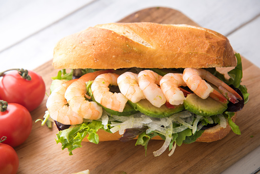 shrimp and avocado sandwich