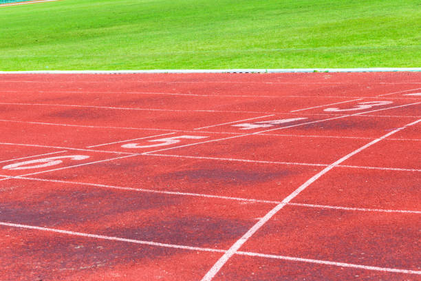 istock Running track for the athletes background detail 963333316