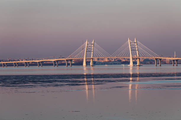 istock Cable-stayed bridge in Saint Petersburg, Russia 963345816
