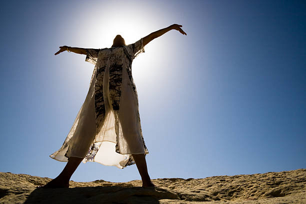 istock Woman raising her arms 96334822