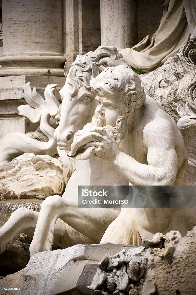 Trevi fountain in Rome Detail of the Trevi Fountain in Rome Ancient Stock Photo