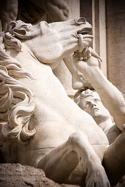istock Staute of man with horse 96335404