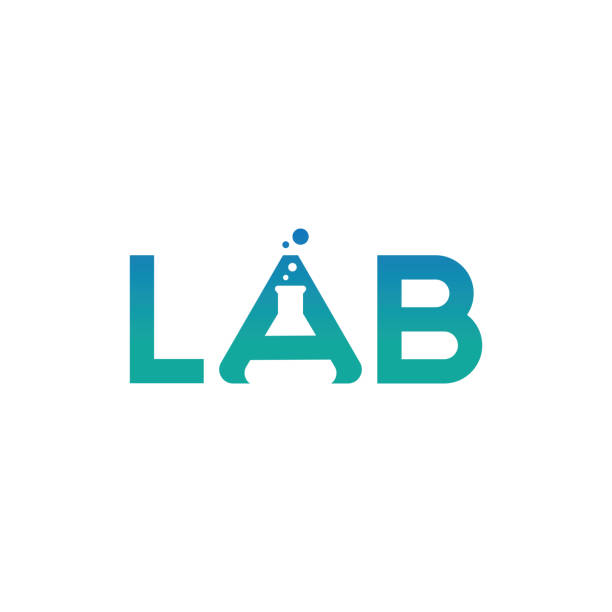 Lab logo vector design Typography logo for the lab science lab stock illustrations
