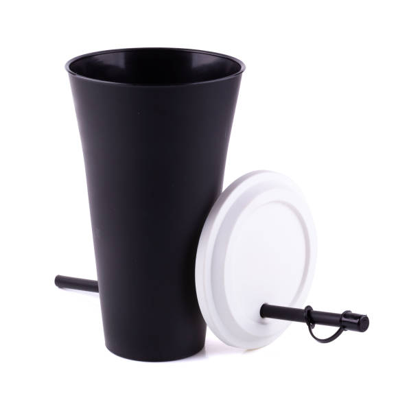 istock Black Disposable Cup for beverages isolated on white background 963362588