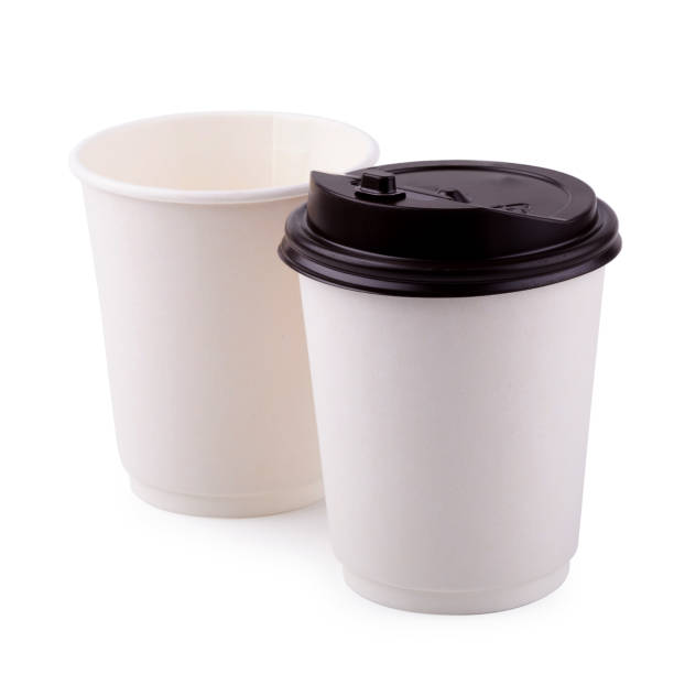 istock Takeaway White paper coffee cup isolated on a white background 963362688