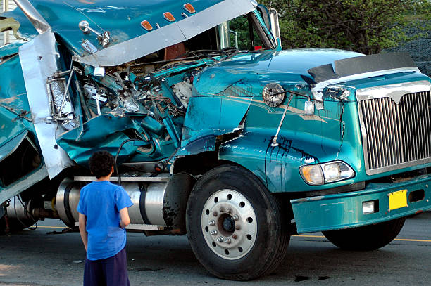 Semi Wreck  misfortune stock pictures, royalty-free photos & images