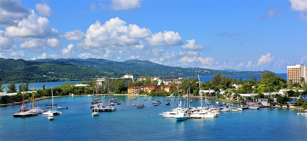 A spectacular view of the Caribbean Island of Jamaica from Montego Bay