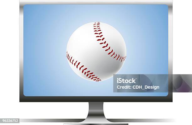 Бейсбольная Компьютер — стоковая векторная графика и другие изображения на тему Без людей - Без людей, Бейсбол, Бейсбольный мяч