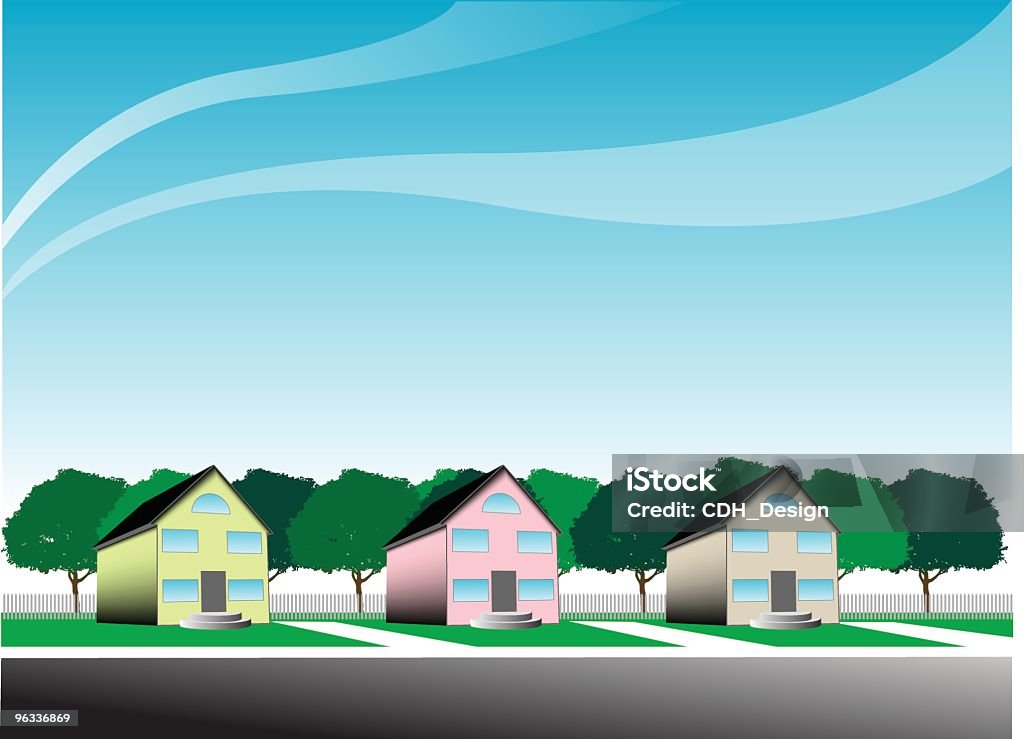 Suburbanos casas ~ Vector - Royalty-free Apartamento arte vetorial