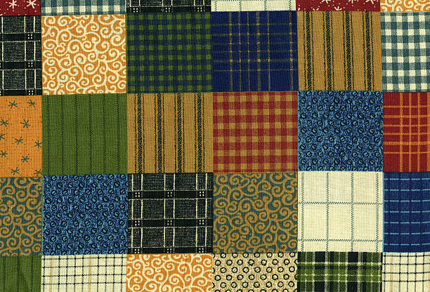 ggg acolchoada textura - quilt patchwork sewing textile - fotografias e filmes do acervo