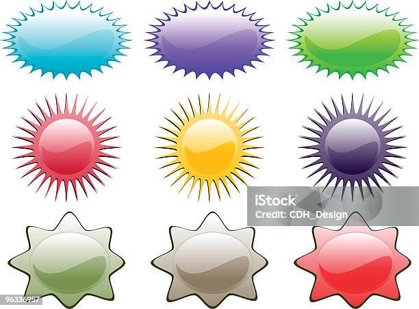 Burst Collezione Vettore - Immagini vettoriali stock e altre immagini di A forma di stella - A forma di stella, Badge, Blasone