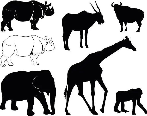Vector illustration of Safari Animals ~ Vector